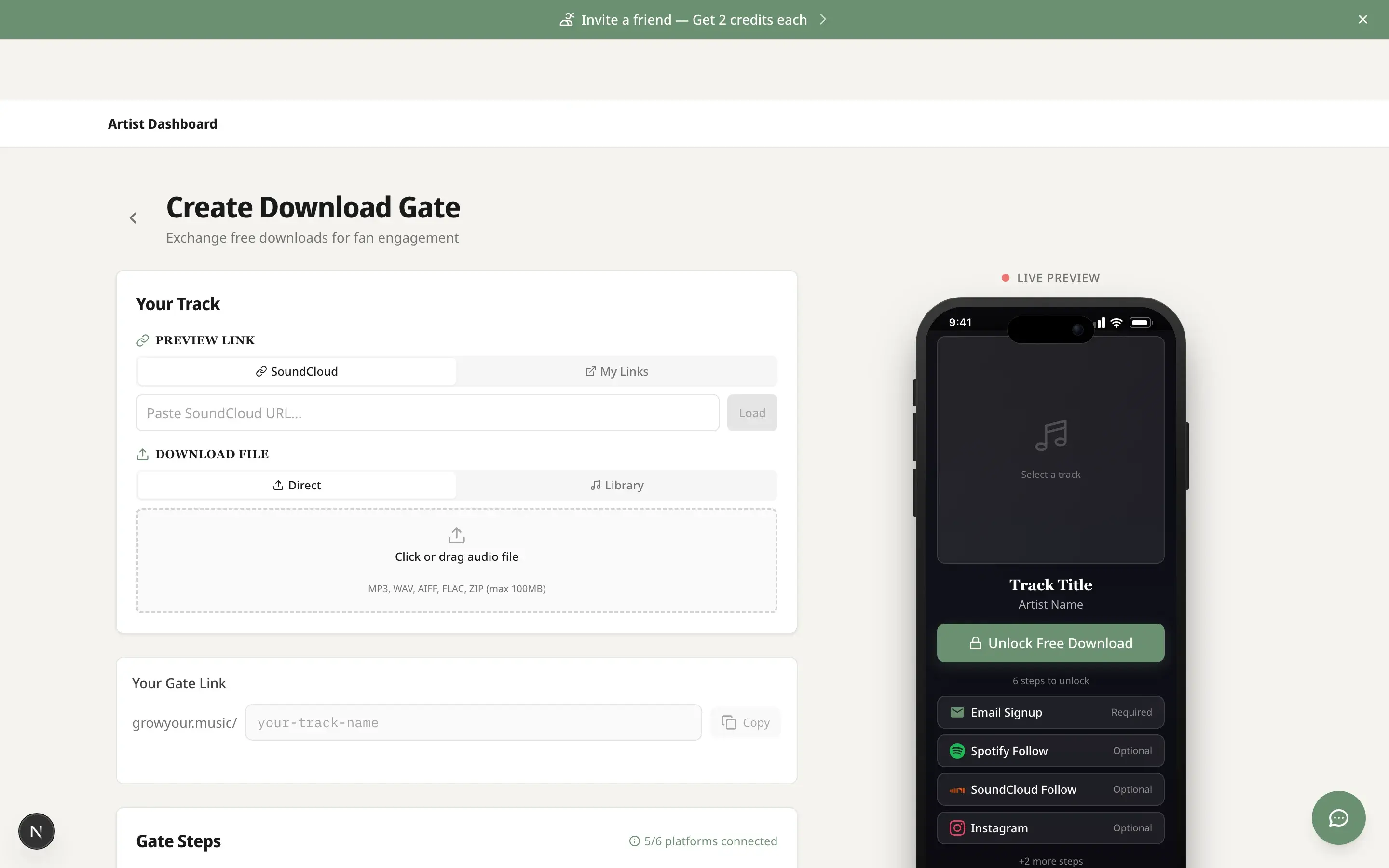 Download gate creation wizard