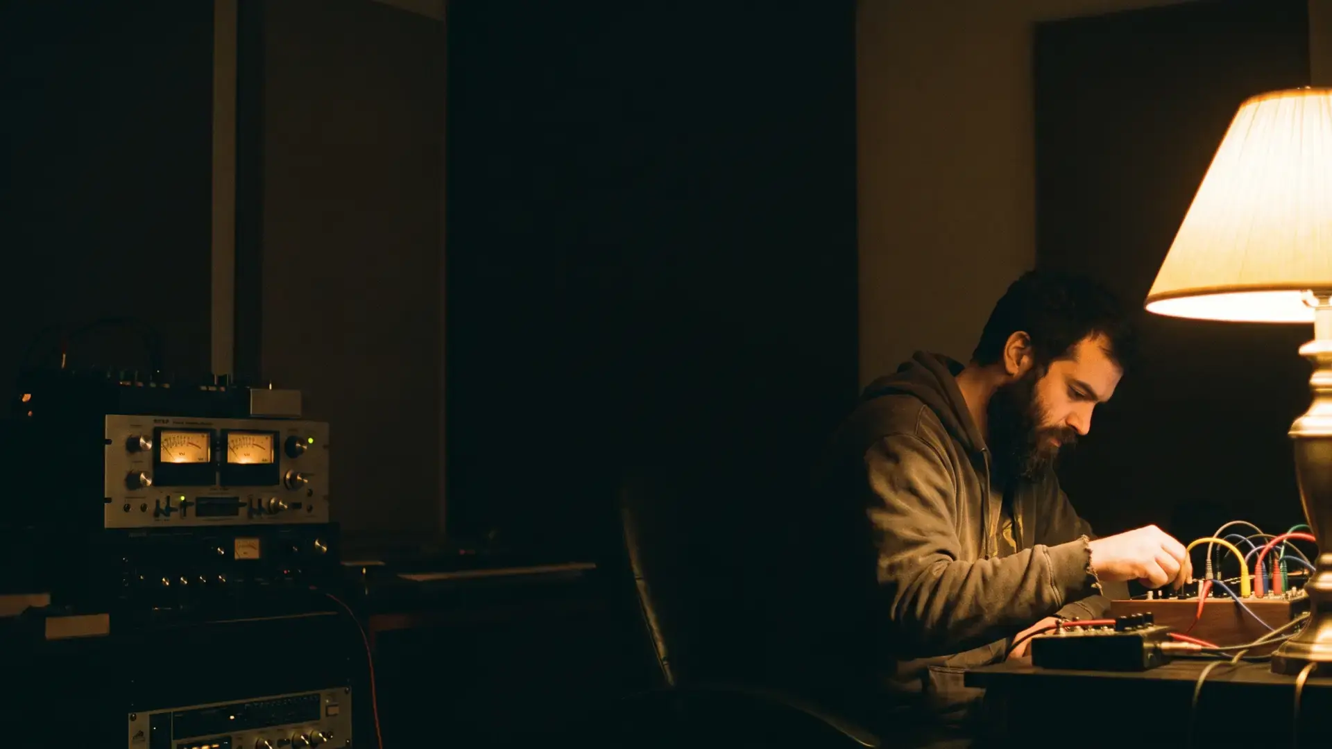 A windowless room at 5am lit by one desk lamp, VU meters glowing: the deep techno label directory
